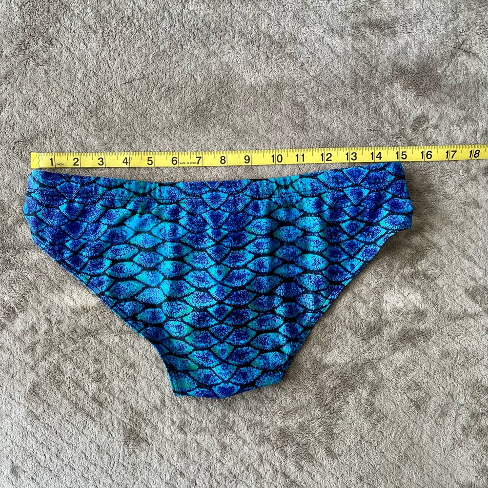 Blue Patterned Men's Swim Trunks - Picture 6 of 7